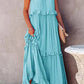 Women's Summer Casual Sleeveless Strappy Backless flounces Dress