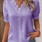 💥2025 New Arrival Pre-Sale✨V Neck Plain Lace Elegant Shirt