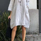 🩵Casual solid color cotton and linen dress🩵