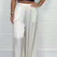 🔥Hot Sale🔥Stylish Drawstring Waist Straight Leg Smooth Loose Trousers with Pockets
