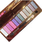 12 Colors Highly Pigmented Glitter Eyeshadow Palette with Brush & Mirror