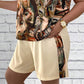 Trendy 2 Piece Set - Print Short Sleeve Tee & Shorts