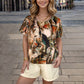 Trendy 2 Piece Set - Print Short Sleeve Tee & Shorts