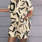 Trendy 2 Piece Set - Print Short Sleeve Tee & Shorts