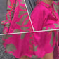 Fashion Printed Glossy Pink Dress for Plus Size Women(free shipping~）