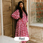🍊Women's Vintage Floral Pleated Half Sleeve Flowy Dress