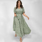 HOT SALE 50% OFF🌸Women's Bohemian Floral Split Maxi Dress With Elastic Waist