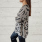 Italiaanse t-shirt met lange mouwen voor dierenprint voor vrouwen