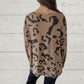 Italiaanse t-shirt met lange mouwen voor dierenprint voor vrouwen