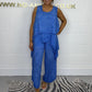 Super low discount Women's casual sleeveless top and trouser suit in large sizes