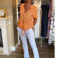 Short-Sleeved V-Neck Printed Casual Top