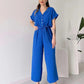 💖 Women's V-Neck Short-Sleeve Casual Jumpsuit