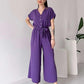 💖 Women's V-Neck Short-Sleeve Casual Jumpsuit