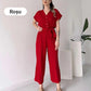 💖 Women's V-Neck Short-Sleeve Casual Jumpsuit