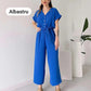 💖 Women's V-Neck Short-Sleeve Casual Jumpsuit