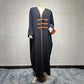 Long Sleeve V-neck Muslim Jalabiya for Women