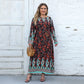 Women's Plus Size Round Neck Loose Printed Maxi Dress