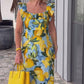 Plus size Lemon print tunic dress