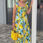 Plus size Lemon print tunic dress