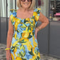Plus size Lemon print tunic dress