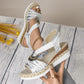 Women's Fashion Open-toe Wedge Sandals with Elastic Strap