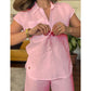 CASUAL SOLID COLOR COTTON AND LINEN PANTS TWO-PIECE SET