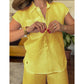 CASUAL SOLID COLOR COTTON AND LINEN PANTS TWO-PIECE SET