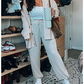 🔥Hot sale🔥Women's Knitted Buttoned Jacket and Pants Two-piece Set