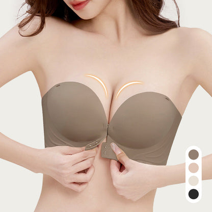 🔥Hot Sale🔥Invisible Strap Front Buckle Push Up Bra