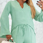Women’s Plain Long-sleeve Pullover and Loose Drawstring Pants Set