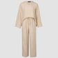 Women’s Plain Long-sleeve Pullover and Loose Drawstring Pants Set