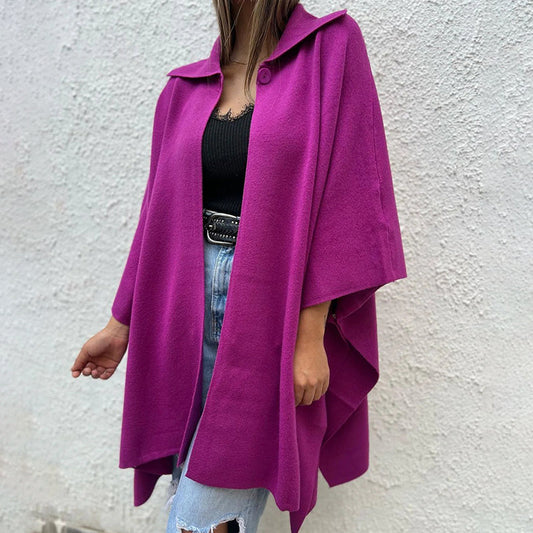 Women's Casual Lapel Solid Color Coat