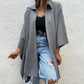 Women's Casual Lapel Solid Color Coat