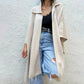 Women's Casual Lapel Solid Color Coat
