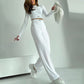 Fitted Crop Top & Pants 2-Piece Set