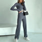 Fitted Crop Top & Pants 2-Piece Set