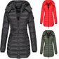 Winter women's mid-length padded jacket warm  hooded jacket