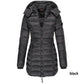 Winter women's mid-length padded jacket warm  hooded jacket