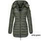 Winter women's mid-length padded jacket warm  hooded jacket