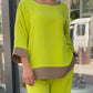 49%Reduction🔥 Elegant long-sleeved round-neck trouser set with straight legs.
