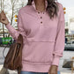 Women's Casual Stand Collar Snap Button Pullover