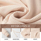Women's Casual Long Sleeve Waffle Knit Hoodie with Side Slits