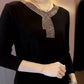 🔥【M-4XL】2024 High quality winter velvet long sleeve t-shirt with rhinestones, warm and fashionable