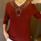 🔥【M-4XL】2024 High quality winter velvet long sleeve t-shirt with rhinestones, warm and fashionable