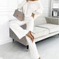 ✨Women's Solid Color Drop Shoulder Pullover and Loose Pants Set