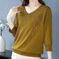 Nice Gift! Women’s Vintage V-neck Beaded Pullover Shirt