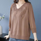 Nice Gift! Women’s Vintage V-neck Beaded Pullover Shirt
