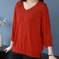 Nice Gift! Women’s Vintage V-neck Beaded Pullover Shirt