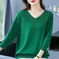 Nice Gift! Women’s Vintage V-neck Beaded Pullover Shirt