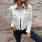 🔥Limited Time 45% OFF🔥Women's Faux Suede Button-Down Utility Jacket